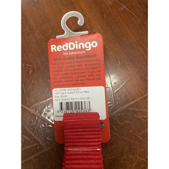 RED DINGO CLASSIC DOG COLLAR, LARGE - Picture 2 of 3